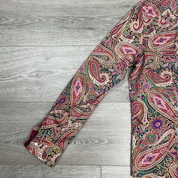 NWOT Chaps No Iron Paisley Long Sleeve Button Down Blouse XL - Picture 15 of 16